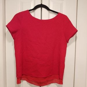 The Limited Red Short Sleeve Blouse